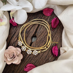 Vriksham Golden Blossom Chain for Women Moggapu Gold Chain-White-G19587