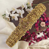 Vriksham Dual Peacock With Lakshmi Bridal Hip Belt-Pastel Green Beads-G17602