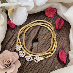 Vriksham Golden Blossom Chain for Women Moggapu Gold Chain-White-G19587