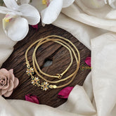 Vriksham Floral Engraved Moggapu Gold Chain-White Red & Green-G19573