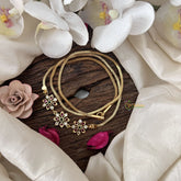 Vriksham Floral Grace Moggapu Gold Chain-White Red &Green-G19579