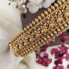 Vriksham Gold Look Alike Lakshmi With Elephants Hipbelt-Pastel Green Beads-G17595