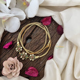 Vriksham Floral Elegance – Lightweight Moggapu Gold Chain-White Red & Green-G19566