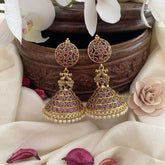 Vriksham Precious Kemp Jhumka-Red-G16628