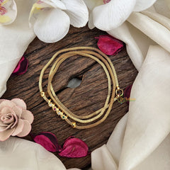 Vriksham Classic South Indian Dot Moggapu Gold Chain-Red Green & White-G19551