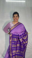 Vriksham Orchid Purple & Purple Border With Butta Design Kalyani Cotton Saree-VS4963