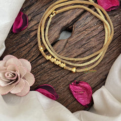 Vriksham Plain Gold Chain With 4 Floral Moggapu Chain-G19549