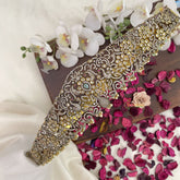 Vriksham Elegant Peacock Victorian Diamond Bridal Hip Belt-Aqua Green Beads-G17608