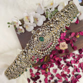 Vriksham Premium Victorian Diamond Bridal Hip Belt-Green Beads-Green-G17606