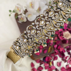 Vriksham Premium Victorian Diamond Bridal Hip Belt-Green Beads-Green-G17606