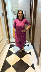 Vriksham Simple Print Co-ord Set-Purple-VS4421