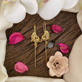 Vriksham Peacock Bugadi Style Earrings-White-Pearl-G16682