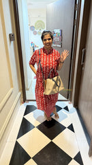 Vriksham Printed Co-ord Set-Red-VS4420