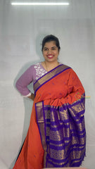 Vriksham Royal Red & Blue Border With Butta Design Kalyani Cotton Saree-VS4958