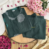 Vriksham Floral Print Co-ord Set-Bottle Green-VS4412