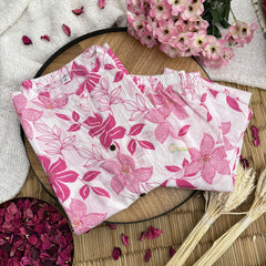 Vriksham Floral Printed Co-ord Set-White & Pink-VS4419