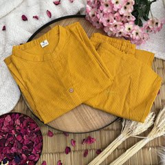 Vriksham Striped Co-ord Set-Mustered Yellow-VS4411