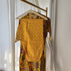 Vriksham Anarkali Style Co-ord Set-Mustered Yellow-VS4417