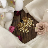 Vriksham Peacock Cluster Pearl Earring-Red-G16663