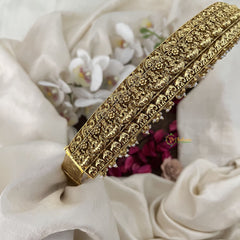 Vriksham Antique Gold Lakshmi Temple Vaddanam with Pearl Drops Bridal Hipbalt-G19625