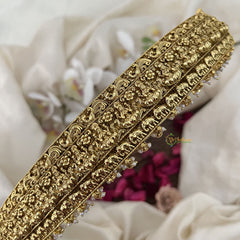 Vriksham Antique Gold Lakshmi Temple Vaddanam with Pearl Drops Bridal Hipbalt-G19625