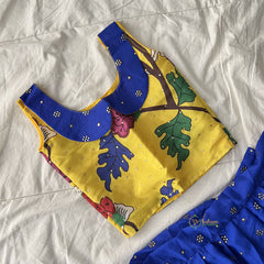 Dark Blue & Yellow Colour Indian Traditional Girls Lehenga Set -VS3753