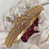 Vriksham Elegant Lakahmi With Elephant Design Hipbelt-Red-Gold Bead-G19622