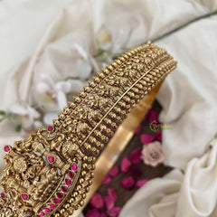 Vriksham Elegant Lakahmi With Elephant Design Hipbelt-Red-Gold Bead-G19622