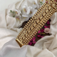 Vriksham Elegant Lakahmi With Elephant Design Hipbelt-Red-Gold Bead-G19622