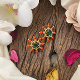 Vriksham Unique AD Stone Studs-Coral Bead-G16644