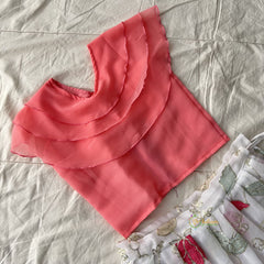 White & Peach Colour Embroidered Girls Lehenga Set -VS3771