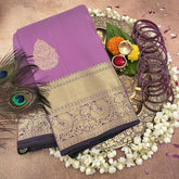 Lavender Korvai Pure Silk Saree - VS3975