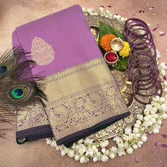 Lavender Korvai Pure Silk Saree - VS3975