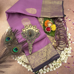 Lavender Korvai Pure Silk Saree - VS3975