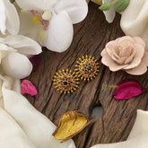 Vriksham Sun Shaped Red Green Stone Studs-G16647