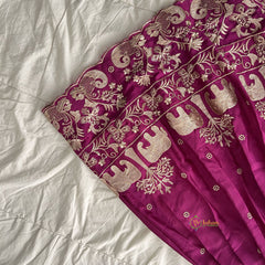 Magenta & White Colour Embroidered Girls Lehenga Set -VS3761