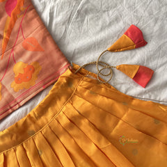 Mustard Indian Traditional Girls Lehenga Set-Peacock-VS3766