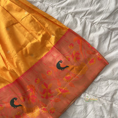 Mustard Indian Traditional Girls Lehenga Set-Peacock-VS3766