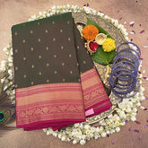 Double Shaded Green Korvai Pure Silk Saree - VS3972