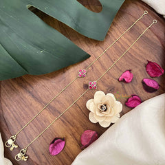 Vriksham Precious Jadau Kundan Anklets -Floral-Red-J3977