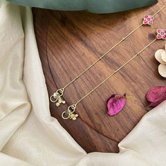 Vriksham Precious Jadau Kundan Anklets -Floral-Red-J3977