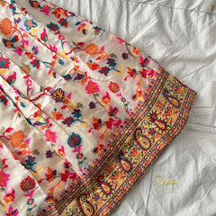 White & Maroon Indian Traditional Girls Lehenga Set-VS3767