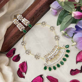 Vriksham Elegant Kundan Bridal With Green Beads AD Stones Neckpiece-Green-G20398