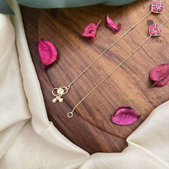 Vriksham Antique Designer Stone Pendant Anklets-Red-J3965