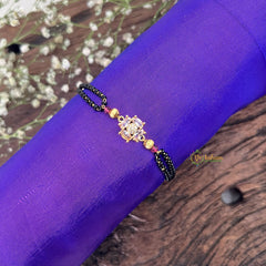 Vriksham AD Stone Round Floral With Oval Stone Mangalsutra Bracelet-Red-G18782