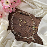 Vriksham Floral American Diamond Neckpiece with Finger Ring-G16875