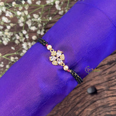 Vriksham AD Stone 3 Triangle With Three Pear Mangalsutra Bracelet-Red White-G18785