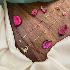 Vriksham Precious Stone Pendant Tear Drop Anklets-J3969