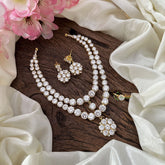 Vriksham 2 Layered American Diamond Short Neckpiece With Finger ring-G16874