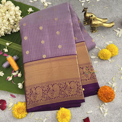 Lavender Vairaoosi Korvai Pure Silk Saree - VS3997